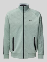 Sweatjacke mit Label-Schriftzug Modell 'Skarley Striped' von BOSS Green - 3