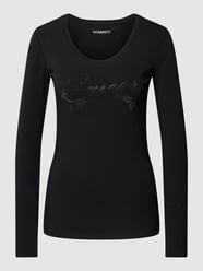 Shirt met lange mouwen en labeldesign, model 'ADELINA' van Guess Grijs / zwart - 9