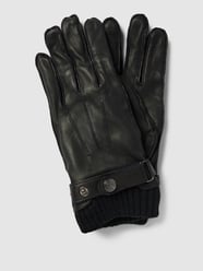 Handschuhe aus Schafsleder mit Druckknopfriegel von EEM Schwarz - 30