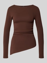 Slim fit shirt met lange mouwen van katoenmix met asymmetrische zoom van Gina Tricot - 27