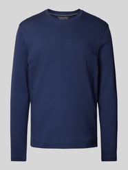 Longsleeve mit geripptem Rundhalsausschnitt von Christian Berg Men Blau - 30