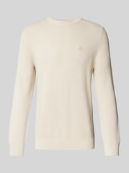 Regular Fit Strickpullover aus reiner Baumwolle mit Logo-Stitching von Marc O'Polo Beige - 31