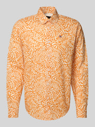 Freizeithemd mit Label-Stitching Modell 'RONGE' von Napapijri Orange - 7