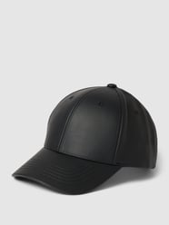 Czapka z daszkiem z imitacji skóry model ‘Alpha’ od Flex Fit Czarny - 6
