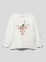 Shirt met lange mouwen en motiefprint van Name It Wit - 16