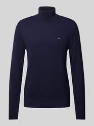 Rollkragenpullover mit Logo-Stitching Modell 'PIMA' von Tommy Hilfiger Blau - 11