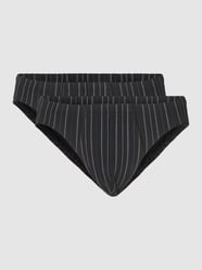 Slip mit elastischem Bund im 2er-Pack von Huber Bodywear Grau / Schwarz - 31
