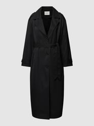Lange jas met steekzakken opzij, model 'LINE' van Only Grijs / zwart - 43