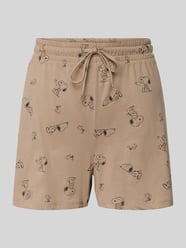 Pyjama-Shorts mit Motiv-Print von Jake*s Casual Beige - 39