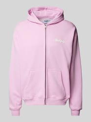 Oversized sweatjack met labelprint van Multiply Apparel Roze - 16