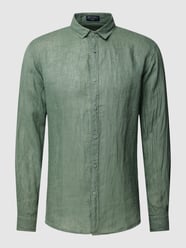 Freizeithemd aus Leinen Modell 'Camicia' von Zeybra Grün - 8