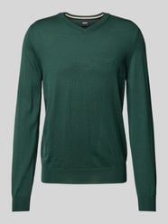 Gebreide pullover van scheerwol, model 'Baram' van BOSS Groen - 28