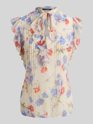Bluzka o kroju shaped fit z kołnierzem oficerskim i materiałową kokardą od Lauren Ralph Lauren - 18