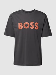 T-Shirt mit Label-Print Modell 'Teeos' von BOSS Green Grau / Schwarz - 17