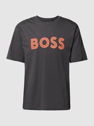 T-Shirt mit Label-Print Modell 'Teeos' von BOSS Green Grau - 20