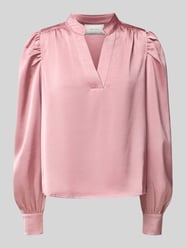 Regular fit blouse met tuniekkraag, model 'Rosslyn' van Neo Noir Fuchsia - 15