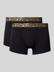 Trunks mit elastischem Label-Bund im 2er-Pack von Emporio Armani Schwarz - 40