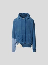 Hoodie mit Kontrasteinsätzen von Greg Lauren Blau / Türkis - 45