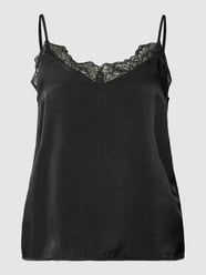 Blousetop met kant, model 'FRI' van Only Zwart - 9