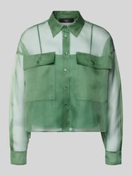 boxy fit blouse met lange mouwen van semi-transparante zijde model 'COLOMBIA' van Weekend Max Mara - 1