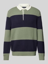 Gebreide pullover met polokraag, model 'Rugby' van OLYMP Level Five Groen - 10