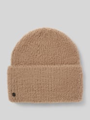 Beanie in gebreide look met viscose van Loevenich Bruin - 7