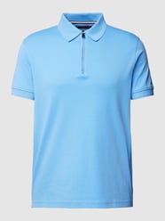 Slim Fit Poloshirt mit kurzem Reißverschluss von Tommy Hilfiger Tailored Blau - 45