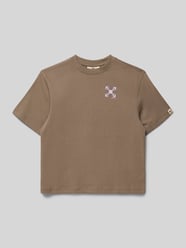 Relaxed Fit T-Shirt mit Logo-Print von Garcia Beige - 25