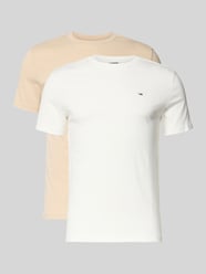 slim fit T-shirt set van puur katoen in set van 2 van Tommy Jeans Beige - 25