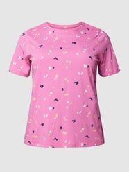 PLUS SIZE T-Shirt mit Allover-Muster von Tom Tailor Plus Rosa - 23