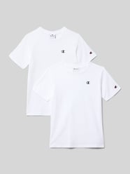 T-shirt w kroju regular fit z nadrukiem logo w 2-paku od Champion - 5