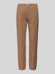 Slim Fit Stoffhose mit Ziernähten Modell 'PENNY' von Raffaello Rossi Braun - 35