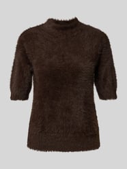 Gebreide pullover met 1/2-mouwen van monari Bruin - 36