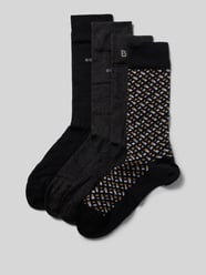 Socken mit Label-Stitching Modell 'Gift' im 4er-Pack von BOSS Schwarz - 30