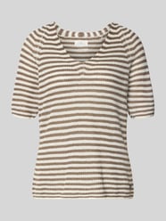 T-shirt z lnu z dekoltem w serek od Fynch-Hatton - 8