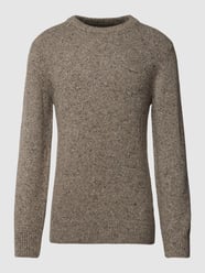 Sweter z dzianiny z okrągłym dekoltem od Gant Beżowy - 36