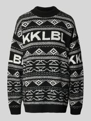 Sweter z dzianiny żakardowej z okrągłym dekoltem od Karo Kauer - 15