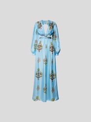 Maxikleid mit Allover-Muster von Hannah Artwear Blau - 31