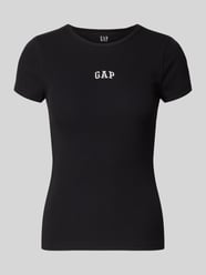 T-shirt w efekcie prążkowania z logo od GAP - 3