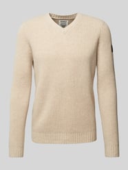 Gebreide pullover met V-hals, model 'BOJALF' van ECOALF - 9