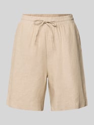 Relaxed Fit Leinenbermudas mit Tunnelzug Modell 'Lava' von FREE/QUENT Beige - 12