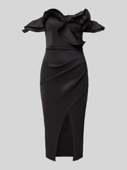Knielange cocktailjurk in off-shoulder-look met volants van Lipsy - 43