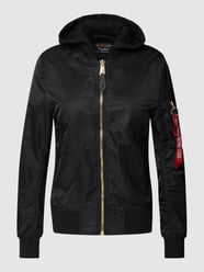 Bomberjack met capuchon van Alpha Industries Zwart - 26
