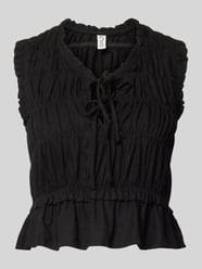 Top bluzkowy w kroju regular fit z mieszanki wiskozy i lnu model 'GOA' od ONLY - 6