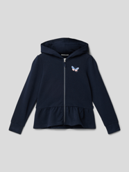 Bluza rozpinana z detalami z logo od Tom Tailor Niebieski - 12