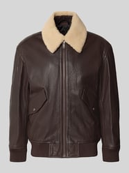 Regular Fit leren jack van puur buffelleer model 'Jopeak' van BOSS Orange - 23