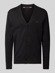 Strickjacke mit Label-Stitching von Tommy Hilfiger Schwarz - 44