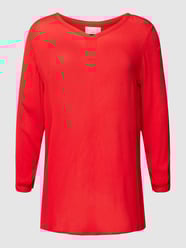 PLUS SIZE Bluse mit V-Ausschnitt Modell 'Ami' von KAFFE Curve Rot - 4
