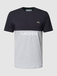 T-Shirt mit Logo-Patch Modell 'COLOUR BLOCK' von Lacoste Blau - 2