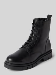 Schnürboots aus Leder mit Ziernähten von Tamaris Schwarz - 46